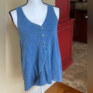 Wilt Blue Button-Front Tank Top